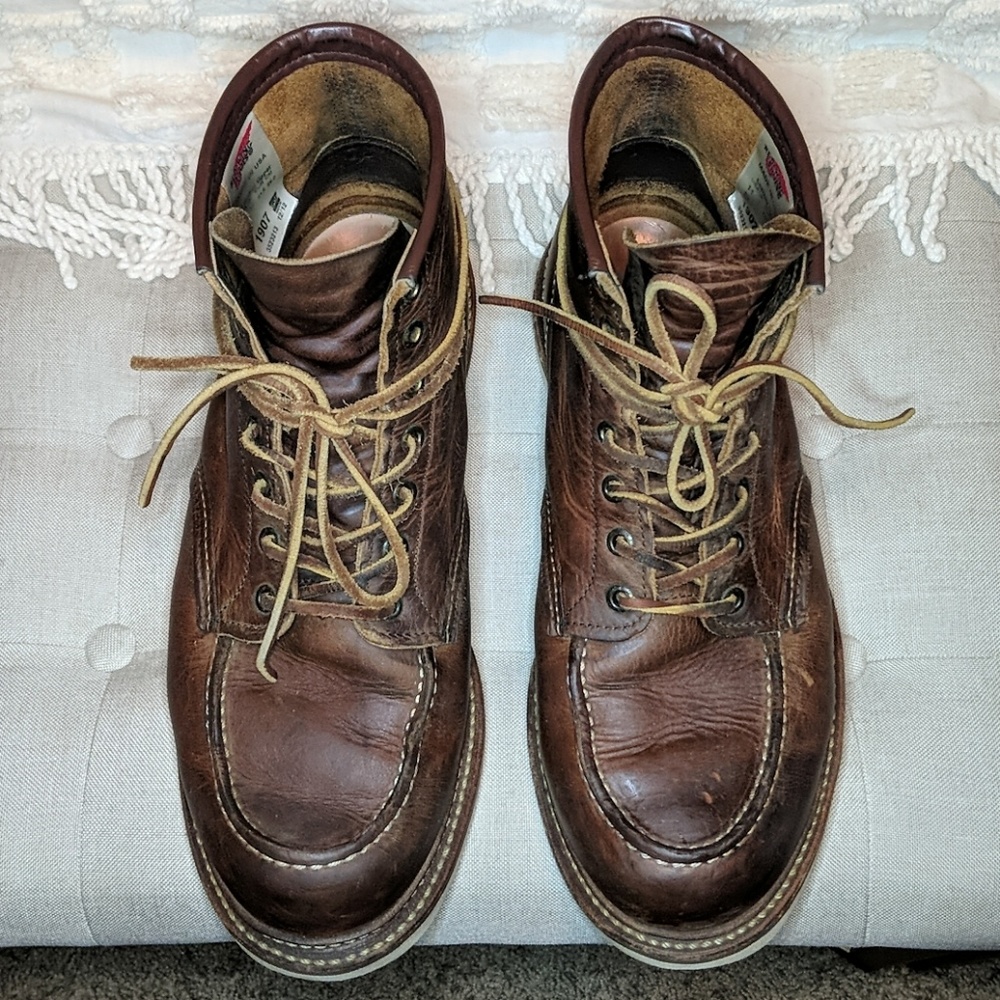 Red wing moc toe boots